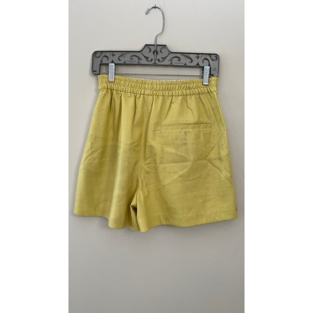 NANUSHKA YELLOW VEGAN LEATHER SHORTS M - Picture 5 of 8